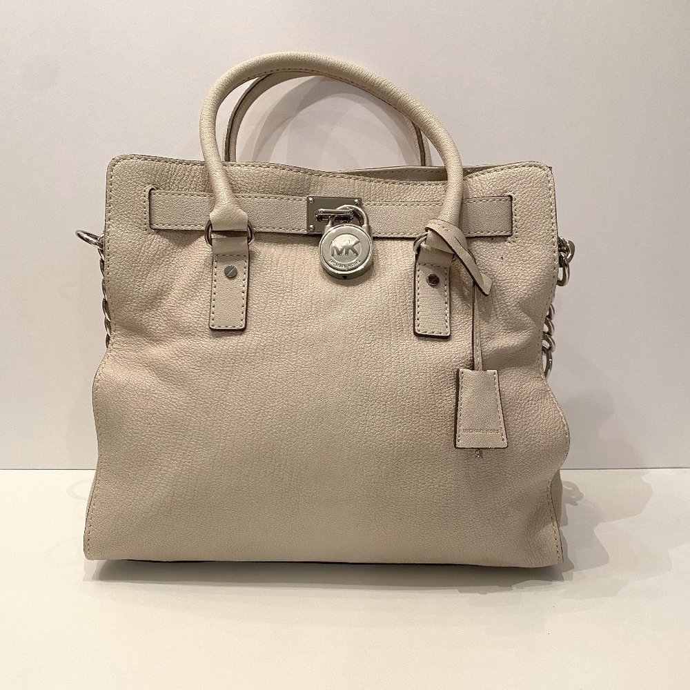 Michael Kors Hamilton Vanilla Genuine Leather Tote